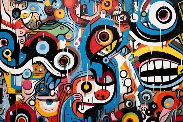 Obraz Abstract Pop Art, Modern Art highly detailed, visual art, visually inventive,  Generative ai	