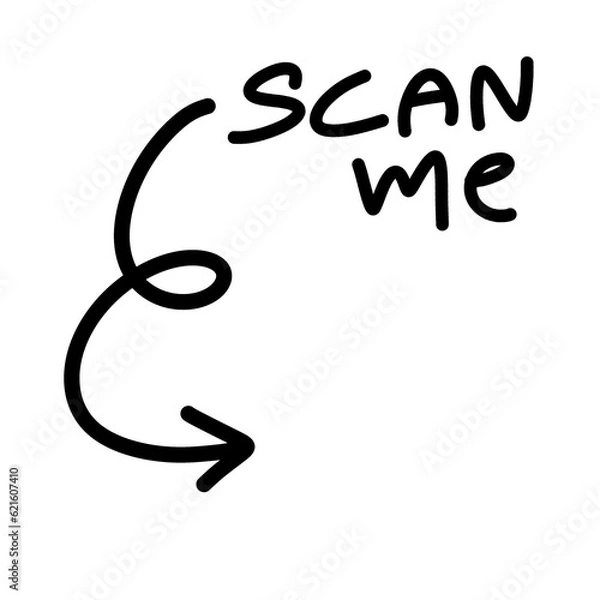 Obraz SCAN ME FOR QR CODE DOODLE HANDDRAWS