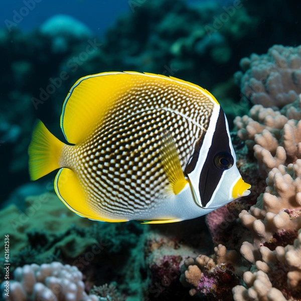 Fototapeta Generative AI illustrations, Spot-tailed Butterflyfish