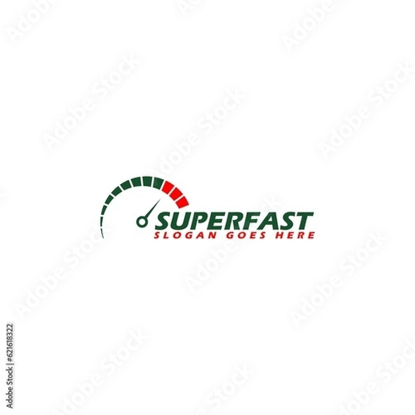 Fototapeta Super fast speedometer design template isolated on white background