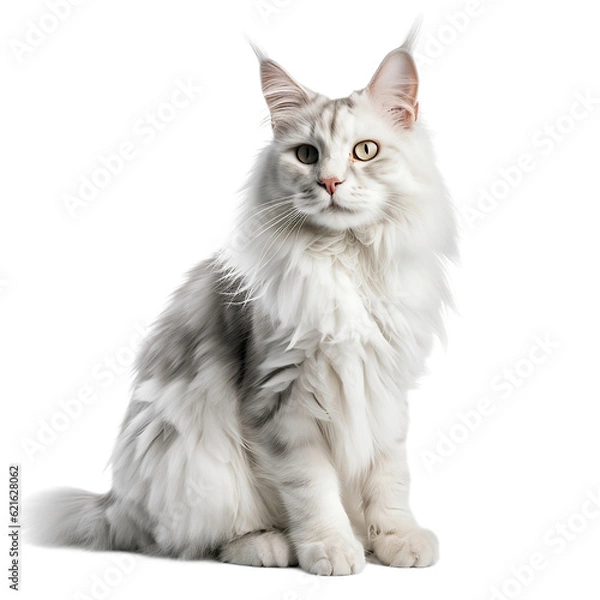 Obraz maine coon cat isolated on white background