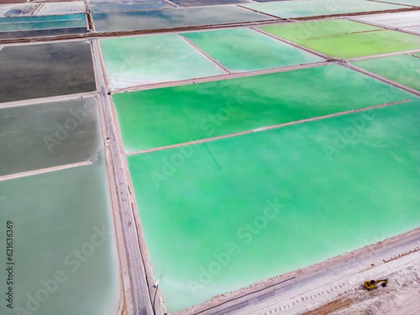 Fototapeta Lithium fields in the Atacama desert in Chile, South America - a surreal landscape where batteries are born