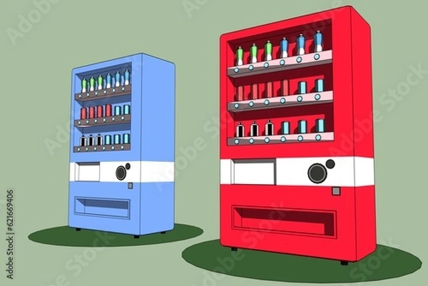 Obraz 道端にあるジュースの自動販売機