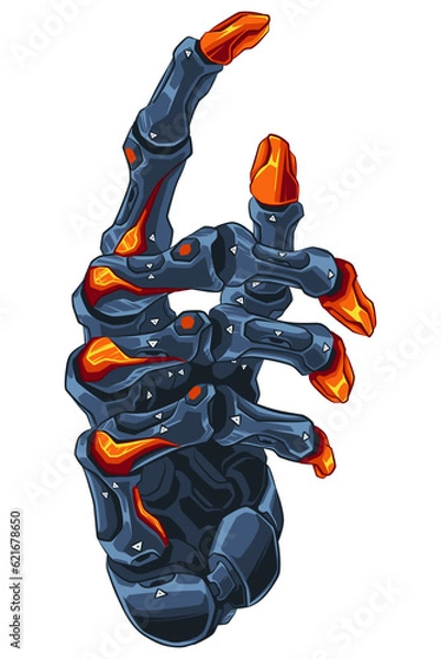 Obraz Draw cyborg robot hands in cool style 2