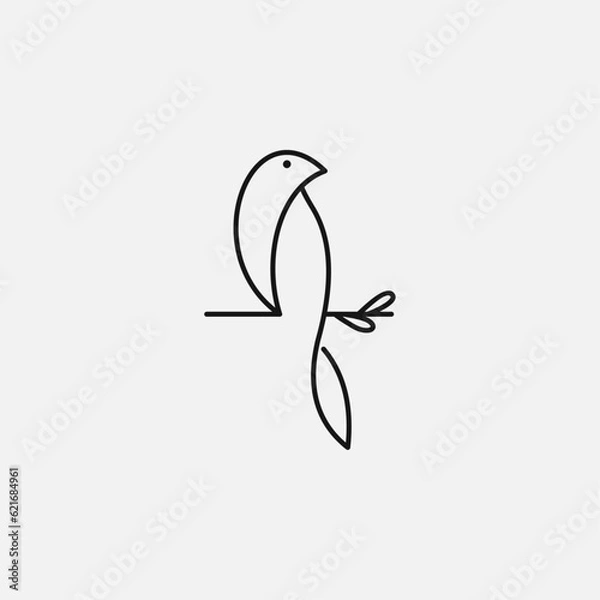 Fototapeta bird logo with line style design