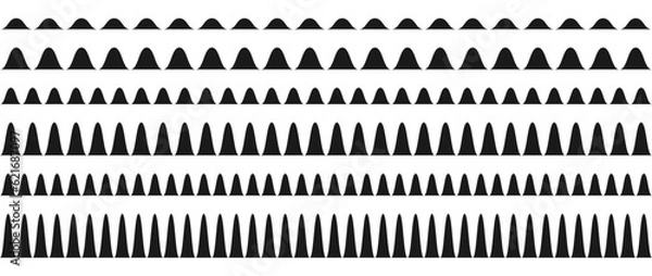 Fototapeta Wavy border pattern set. Repeating wave lines collection. Graphic design elements for decoration. Abstract dividers and separators pack. Vector bundle