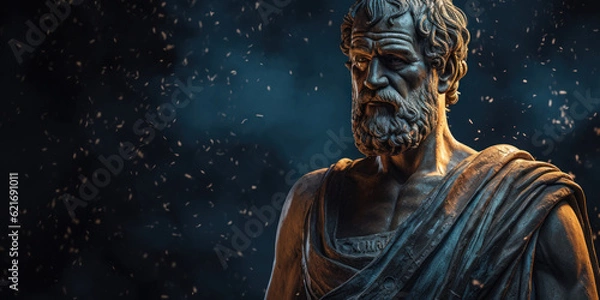 Fototapeta Aristotle bust sculpture, the Greek philosopher. Generative AI