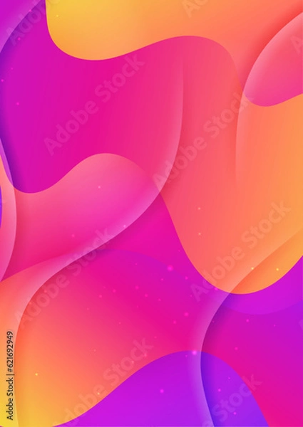 Fototapeta Abstract purple orange geometric background. Dynamic shapes composition. Cool background design for posters. Vector illustration