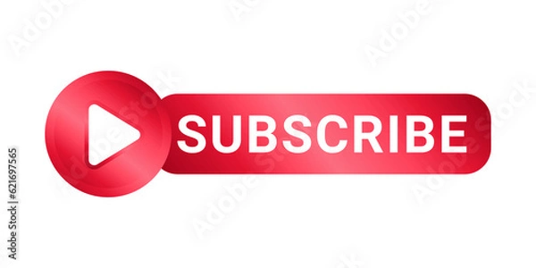 Fototapeta subscribe button icon red transparent background
