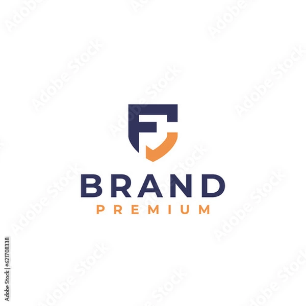 Obraz letter f shield logo design