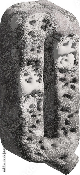 Fototapeta  3d stone letter Q with a rough textured background png.