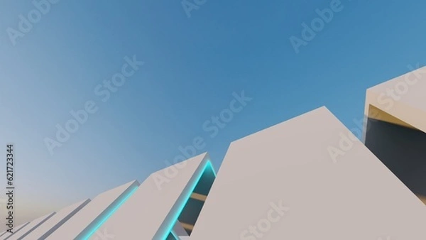 Fototapeta 3d rendering architecture background building geometric shape
