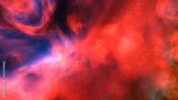 Fototapeta Cosmic background with a blue purple nebula and stars
