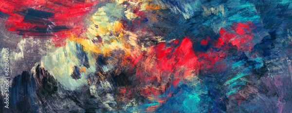 Fototapeta Art paint. Abstract painting background. Color pattern. Fractal artwork for creative graphic design