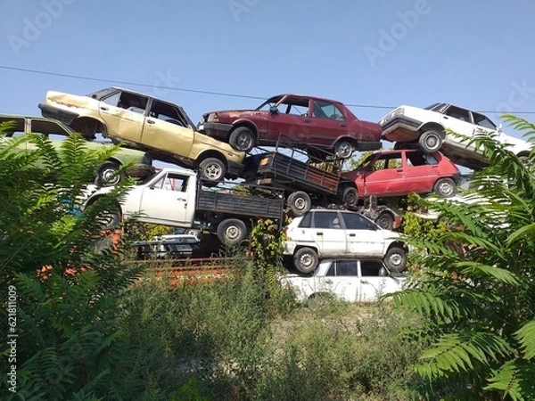 Obraz car junkyard