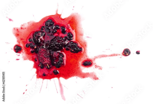 Obraz Smashed Mulberry isolated on white background