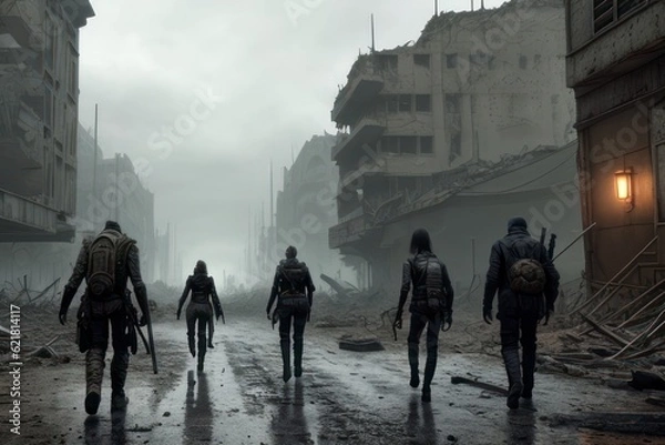 Obraz Post apocalyptic dystopian society