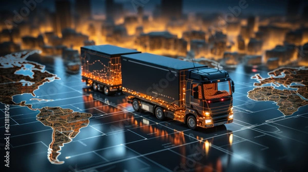 Fototapeta Distribution and delivery concept created with generative AI technology