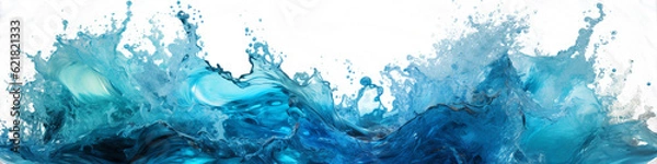 Fototapeta Water wave splash on transparent background isolated png.Generated with AI