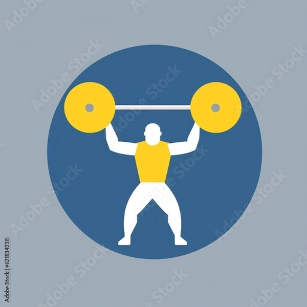 Obraz a man lifting weights in a blue circle