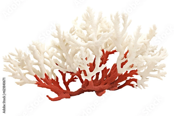 Fototapeta Staghorn Oxypora   coral, on transparent background (PNG). Generative AI.