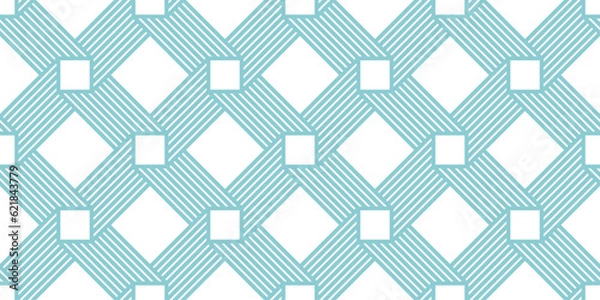 Fototapeta Geometric seamless pattern, vector trendy vintage tiling endless background, geometrical decorative grid.
