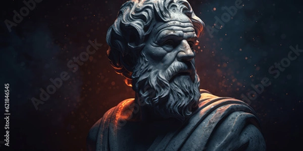 Fototapeta Heraclitus bust sculpture, Greek philosopher. Generative AI