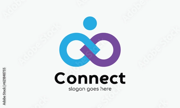 Fototapeta Infinity chain logo vector link connection technology strong team networking cooperation business