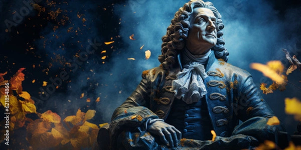 Fototapeta Sir Isaac Newton bust sculpture, English mathematician. Generative AI