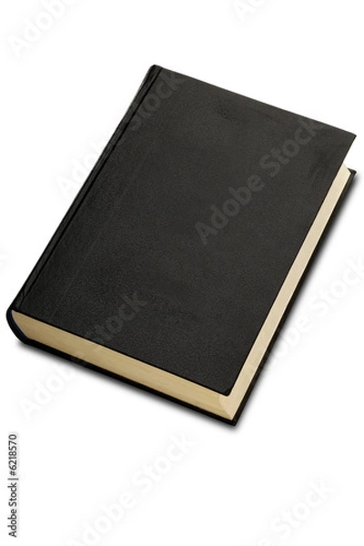 Obraz a black hardcover book on white