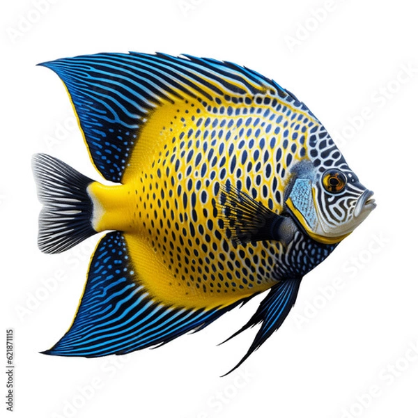 Fototapeta Angelfish, isolated, no background