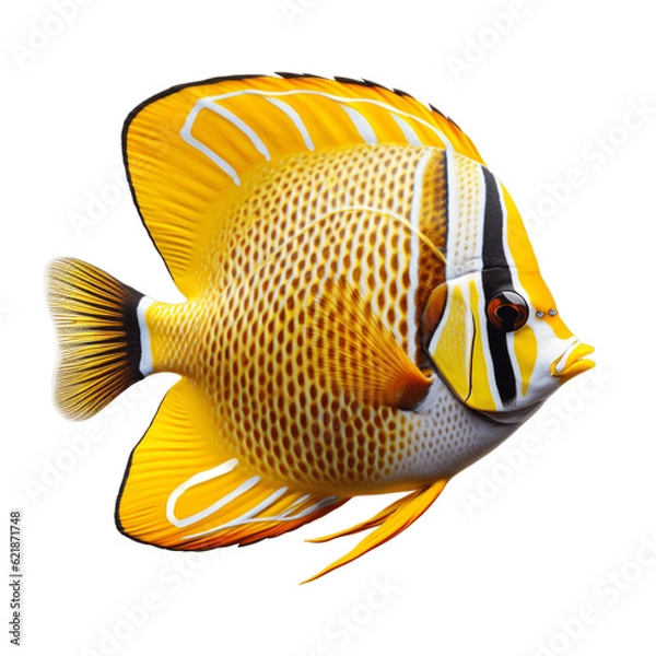 Obraz Butterflyfish, isolated, no background