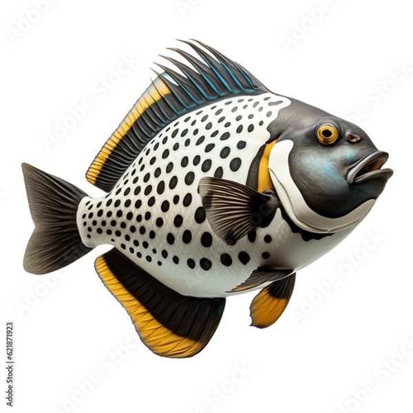 Fototapeta Clown triggerfish, no background