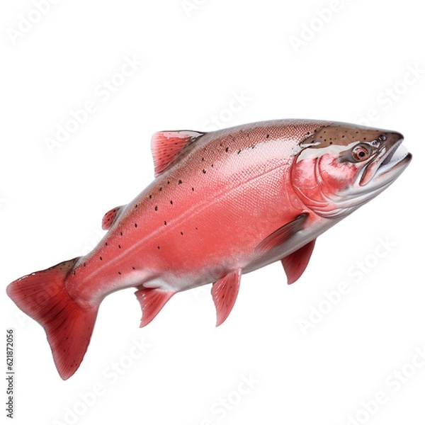Obraz Salmon fish isolated, no background