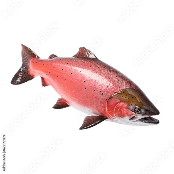 Obraz Salmon fish isolated, no background
