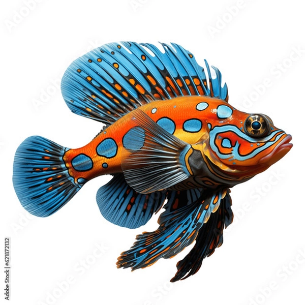 Obraz Beautiful Mandarinfish, no background