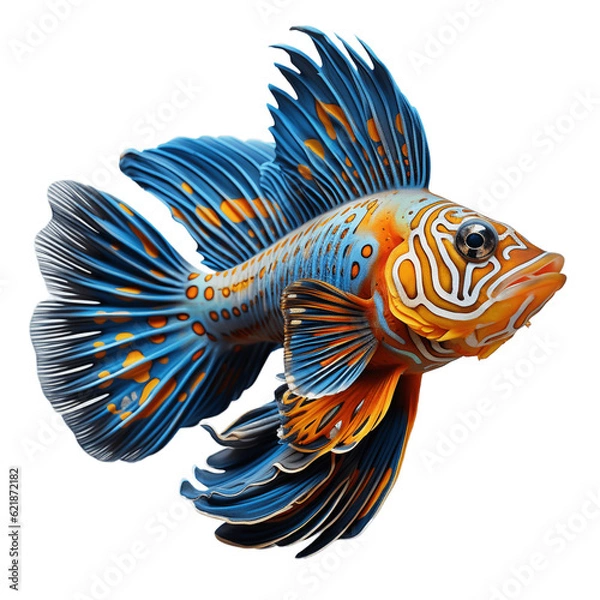 Obraz Beautiful Mandarinfish, no background