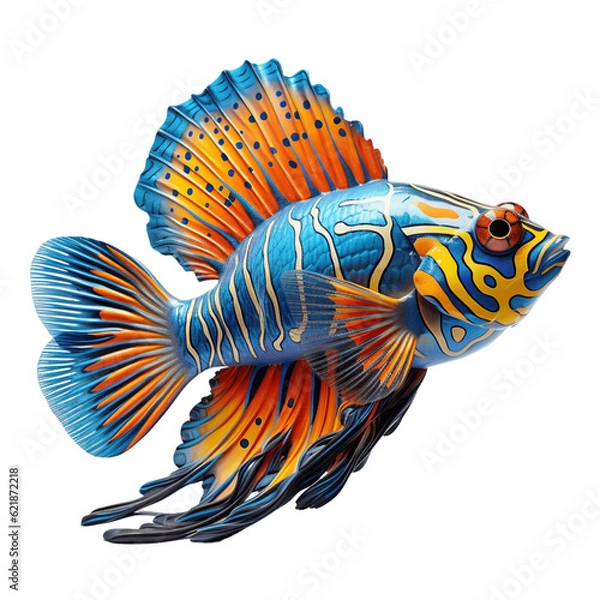 Obraz Beautiful Mandarinfish, no background
