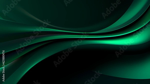 Fototapeta Abstract Dark Green curve shapes background. luxury wave. Smooth and clean subtle texture creative design. Suit for poster, brochure, presentation, website, flyer. vector abstract design element
