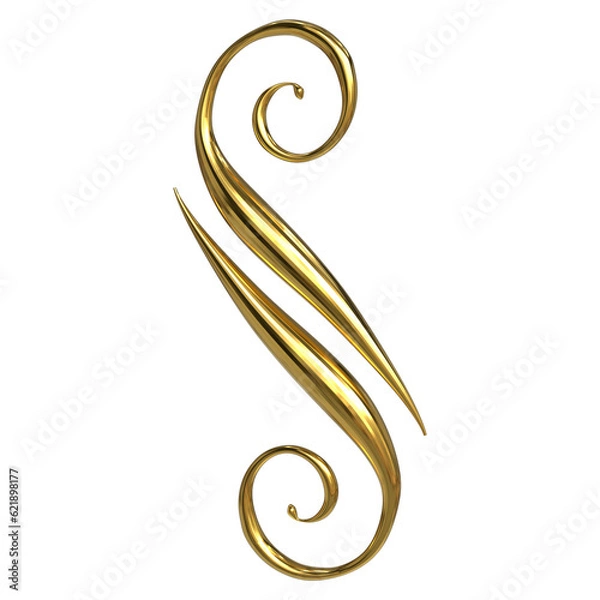 Obraz golden 3d photo frame design element rendering, golden element  