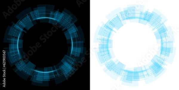Obraz blue circle hud holographic futuristic design transparent background