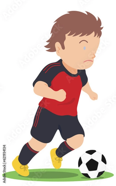 Obraz ドリブルをするサッカー選手