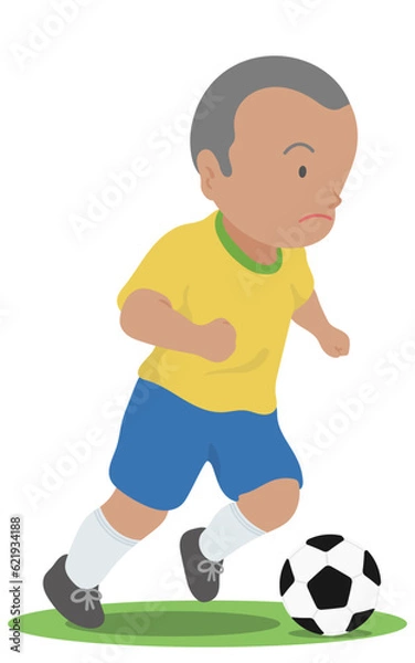 Obraz ドリブルをするサッカー選手