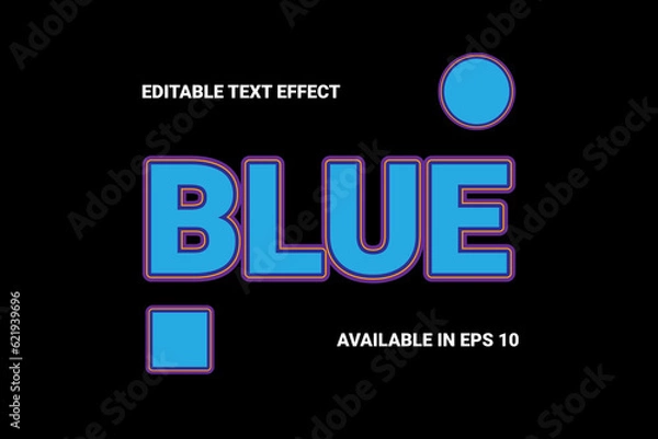 Obraz blue text effect, this design is suitable for pamphlets, t-shirts, banners, or web designs