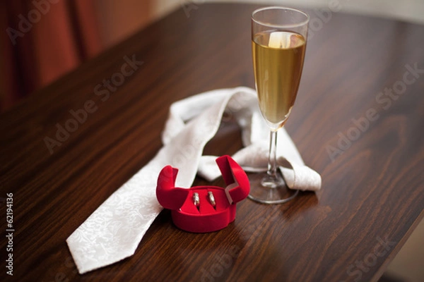 Obraz wedding ring and necktie