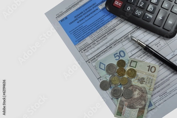 Obraz zeznanie podatkowe