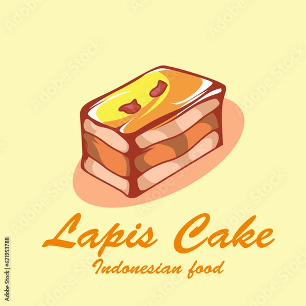 Fototapeta Layer Cake design Logo Vector
