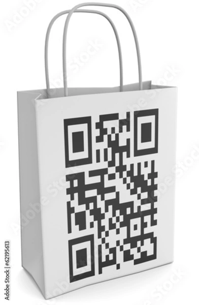Fototapeta QR Code Einkaufstasche