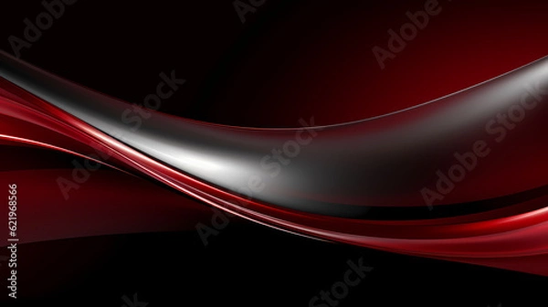 Fototapeta Abstract dark red curve shapes background. luxury wave. Smooth and clean subtle texture creative design. Suit for poster, brochure, presentation, website, flyer. vector abstract design element