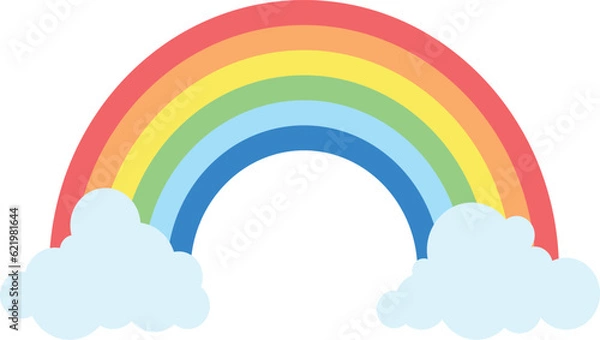 Obraz rainbow element with cloud vector illustration